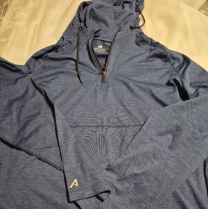 Antigua Heathered Blue Quarter-Zip Pullover Size Large